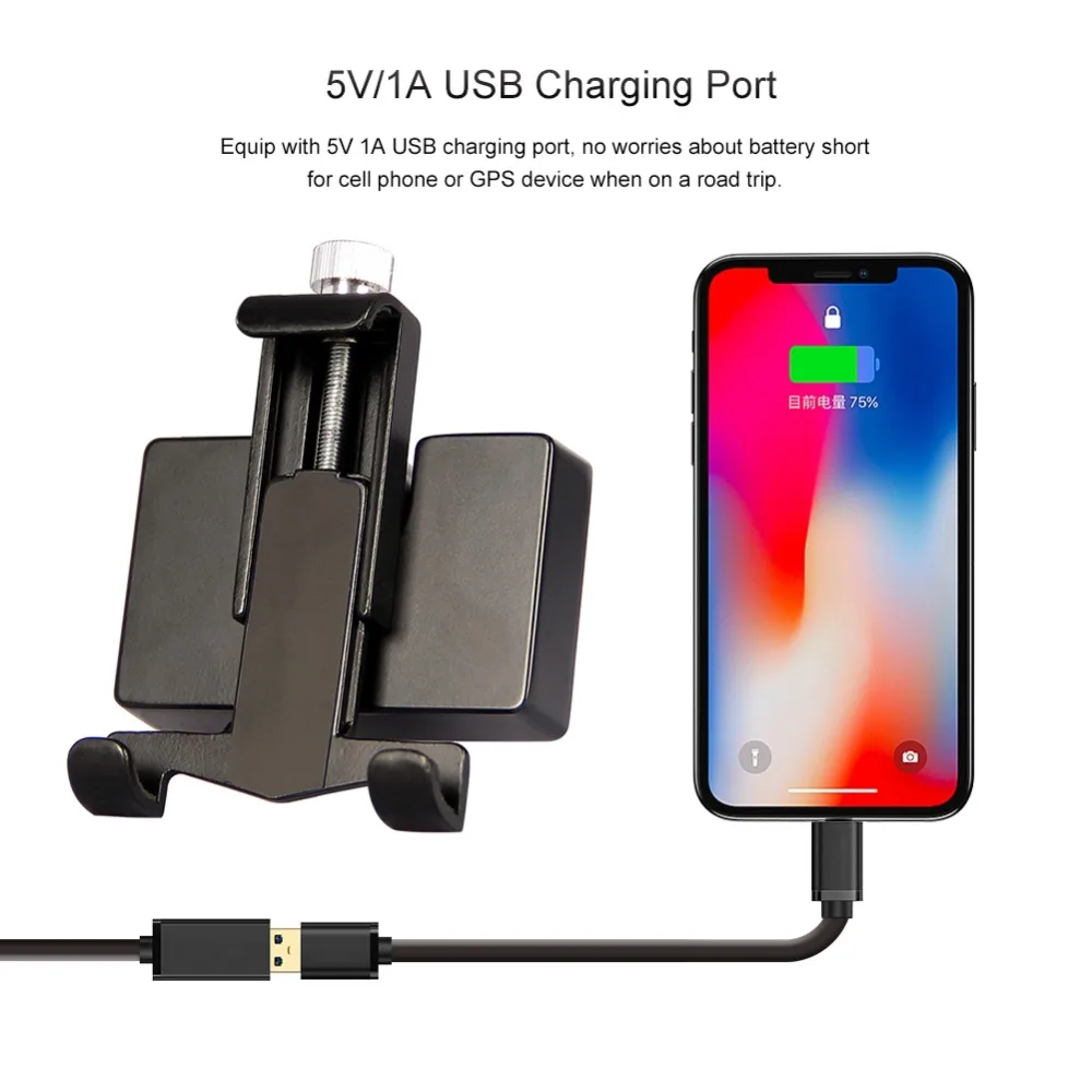 SYS VSYS P4F WiFi Dual 1080P Motorcycle Camera Mount Bracket DVR Dash Cam Waterproof + Phone Holder with USB Charger SONY IMX323