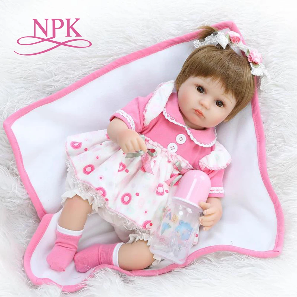 NPK Bebes Reborn Dolls de Silicone Girl Body 40 см очаровательные Куклы Игрушки для девочек boneca Baby Bebe кукла лучшие подарки игрушки