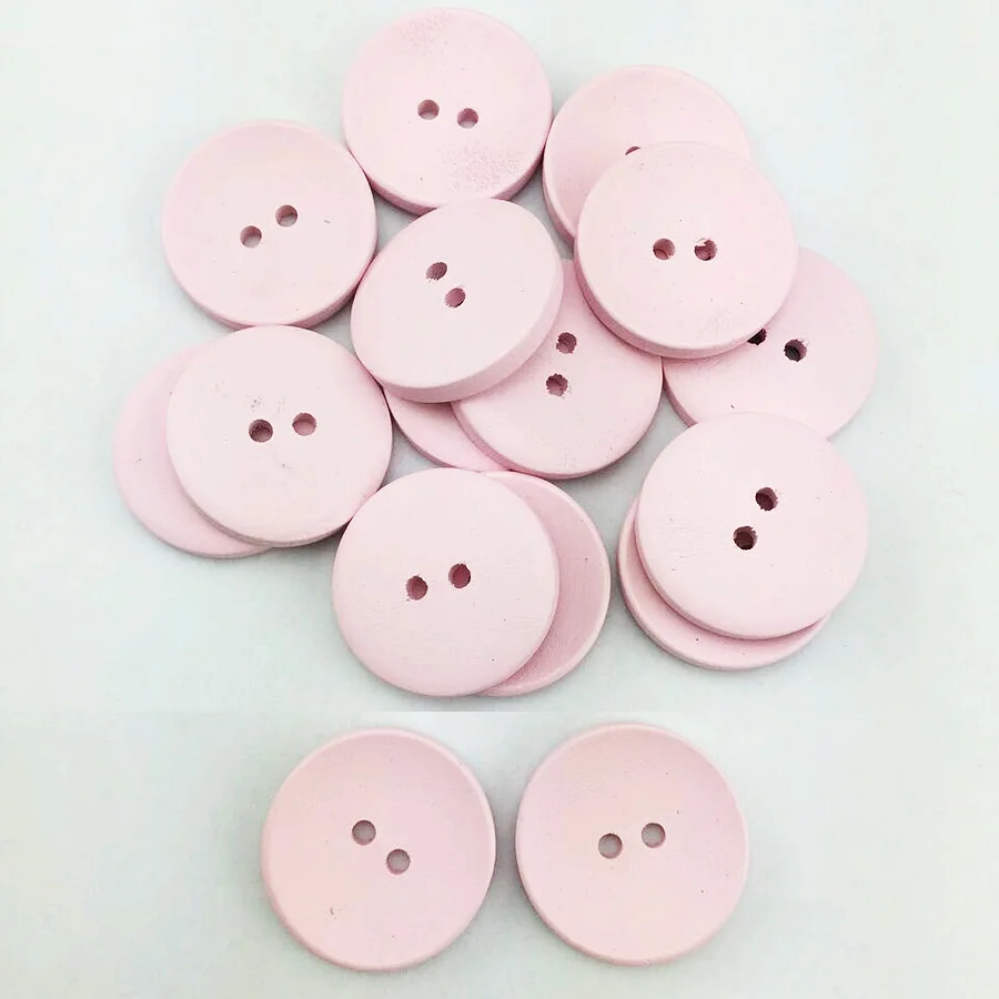 

40PCS 25MM PINK SEWING Wood color wooden buttons boots coat sewing clothes accessory MCB-652