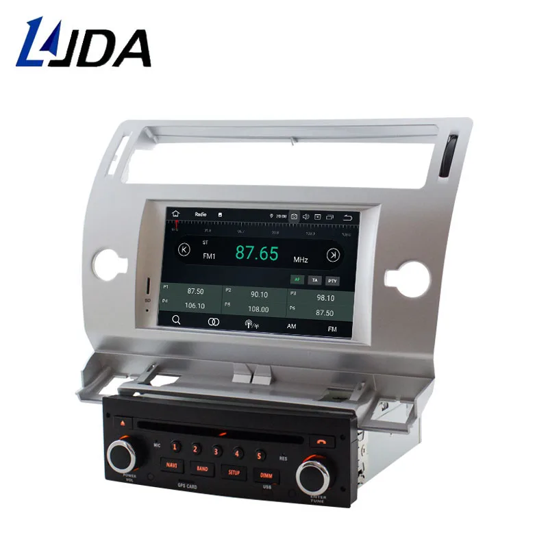 Clearance LJDA 1 Din Android 8.0 Car DVD Player For Citroen C4 Multimedia GPS Navigation Auto Radio Octa Core 4G+32G Headunit Stereo Audio 2