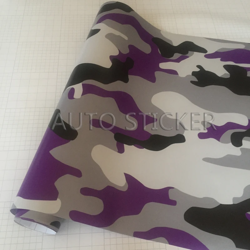 purple White snow camo vinyl wrap 1