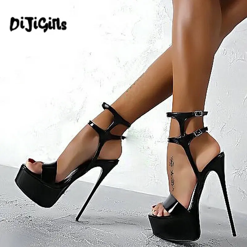 

DIJIGIRLS Fashion Summer Women High Heels Sandals 16cm Sexy Stripper Shoes Party Pumps Shoes Women Gladiator Platform Sandals