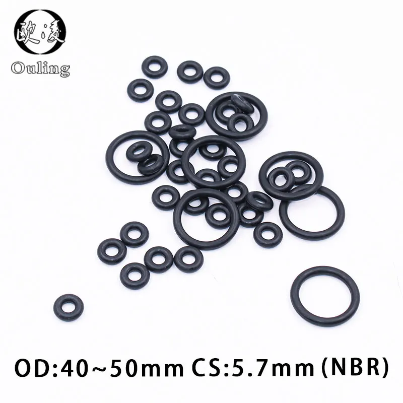 

20PCS/lot Rubber Ring NBR Sealing O-Ring CS5.7mm OD40/45/50mm Nitrile O Ring Seal Oring Gasket Oil Resistant Rings Washer