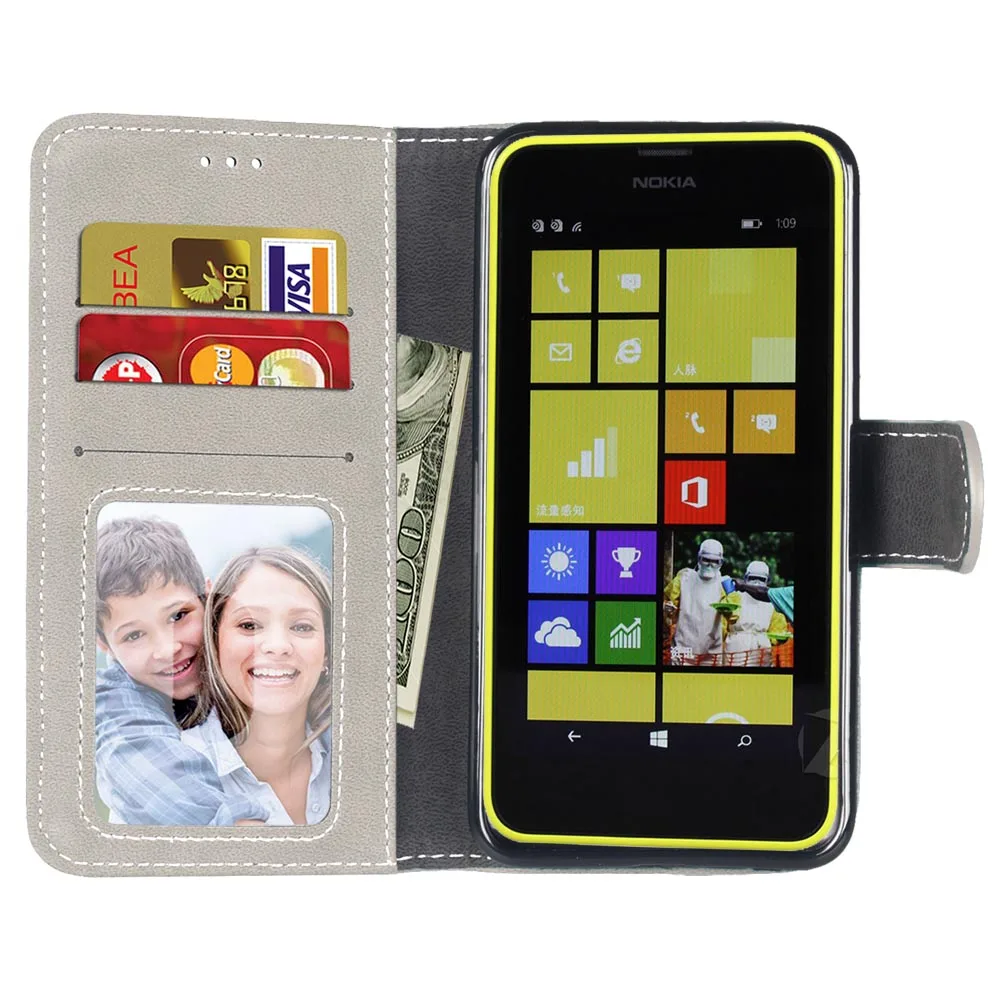Матовый кожаный чехол в стиле ретро для Nokia Microsoft Lumia 630 книжка с подставкой