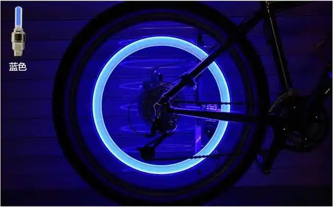 Top Hot Sale 1pcs Bike Light Mountain Road Bicycle Bike Light Tyre Tire Valve Caps Wheel Spokes LED Lights Bicycle Accessories Gift 6