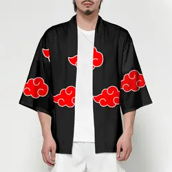 Японский кимоно стиль халат с печатным рисунком Frosk для мужчин Лонгслив для пары Наруто Саске Hokage Ninja Летняя мода оптом Бесплатная доставка