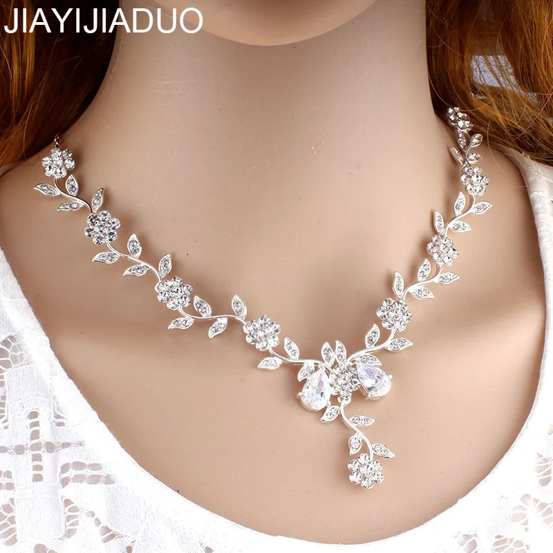 Silver wedding necklace clearance