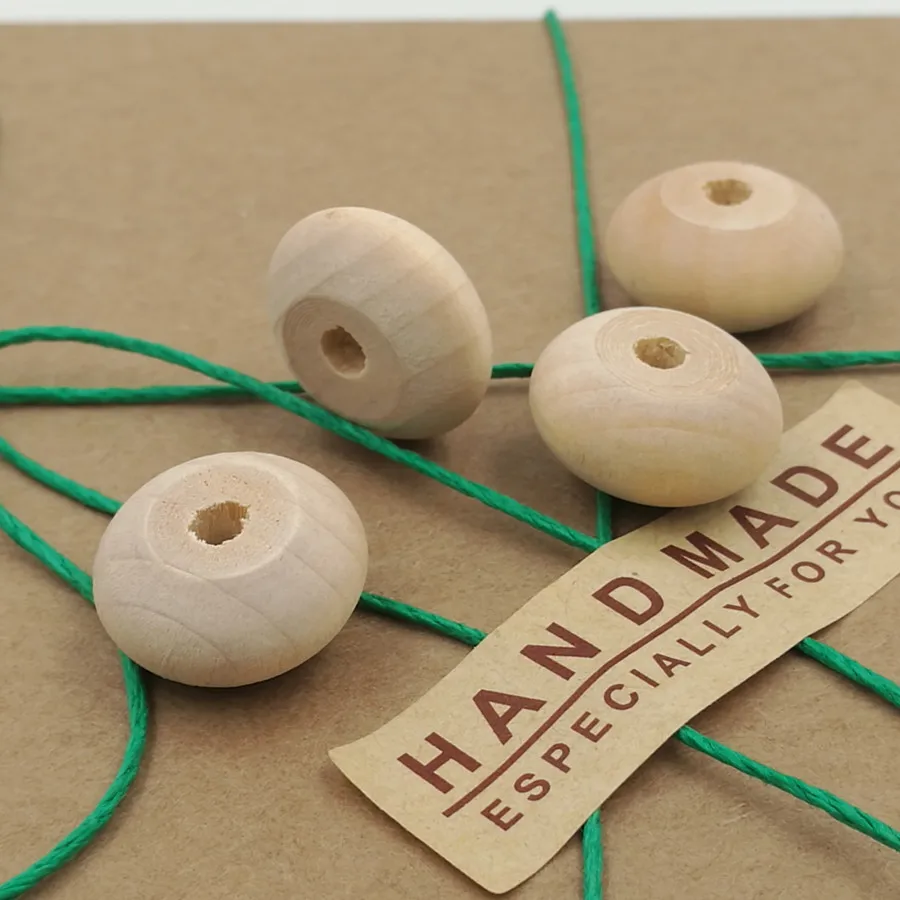 

50PCS 18mm natural maple wooden abacus beads Natural baby DIY bead jewelry finding accessory spcaer unfinished EA18-1