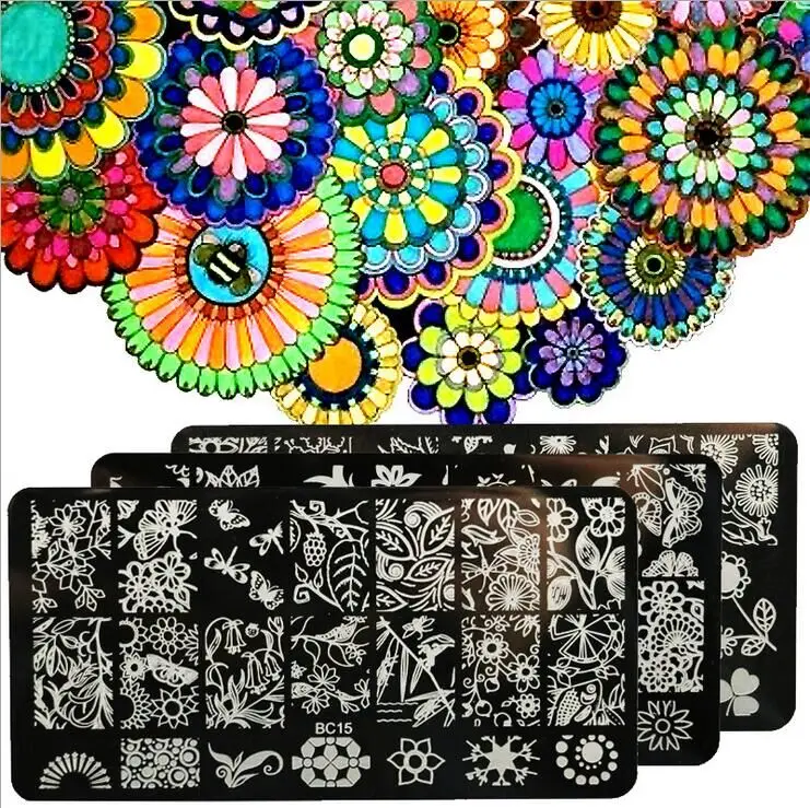

All leaves Forest Pattern Animal Trees Nail Art Stamp Template Image Plate 6*12CM
