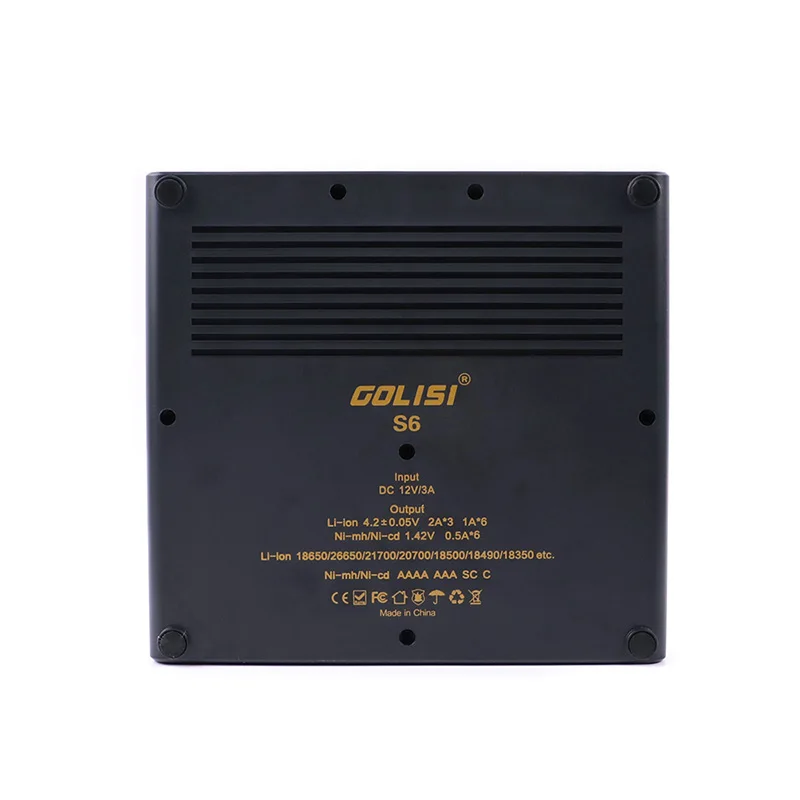 GOLISI S6 интеллигентая(ый) Зарядное устройство Модернизированный микро-процессор и ЖК-дисплей экран совместим с 20700 26650 18650 литий-ионная аккумуляторная батарея Зарядное устройство