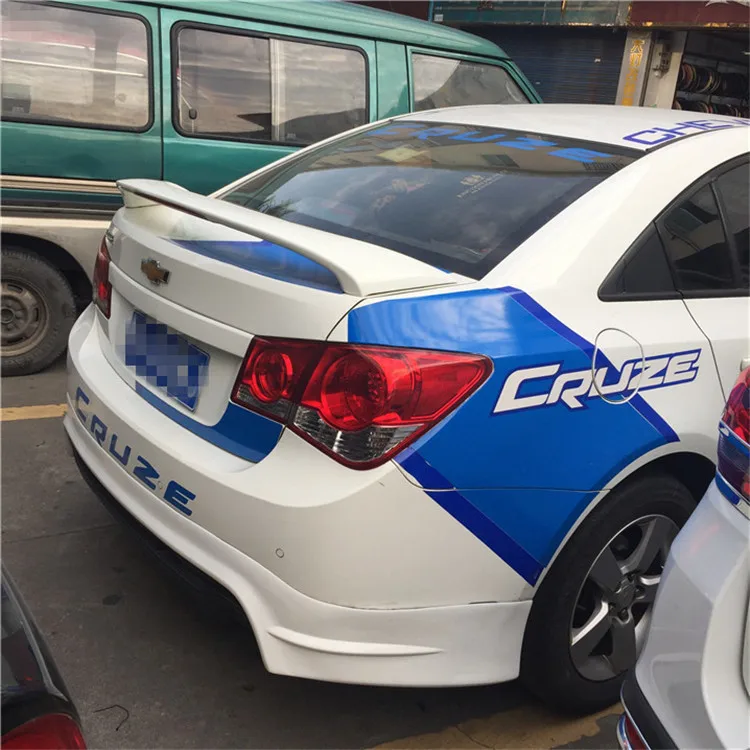 For Chevrolet Cruze Spoiler with light 2009-2013 Cruze High Quality ABS Material Car Rear Wing Primer Color Rear Spoiler