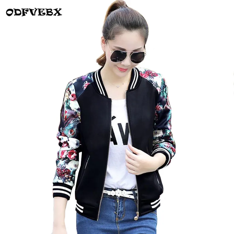 

Boutique women's jacket 2019 spring autumn women's new Slim students long-sleeved casual baseball uniforms printed shirts winter