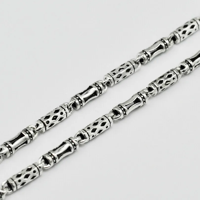 925 Sterling Silver Necklace Men S Clavicle Long Thick Silver Chain Retro Fashion Thai Silver Necklaces
