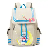 New Fashion Sailor Moon Backpack Canvas School Rucksack Schoolbag Travel Bags Large Capacity 14 Inch Laptop Back Pack Bagpack