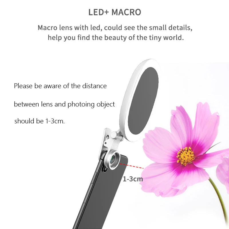 Best Selfie photography 60 LED flash light portable mobile lens luminous mirror phone camera