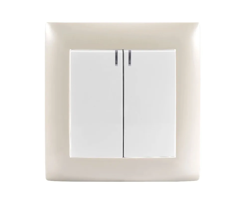 

light switch Ivory Color Inset Switch Germany wall switch DIY two gang with indicator