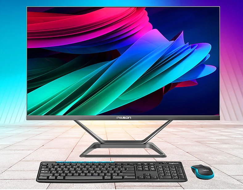 All-in-one Ipason Plus Polegada Intel Dual Core G4900 240g Ssd Ddr4 8g Ram Sistema Barebone Win10 Desktop Mini pc P21 23.8 2 Cheap Desktops
