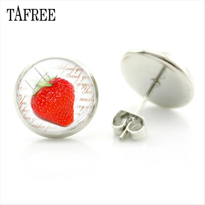 Серьги гвоздики в форме фруктов TAFREE серьги клубники ананаса томата апельсина и