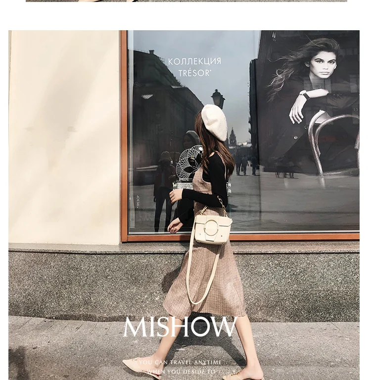 Mishow Платье женское сарафан в клетку с кнопками MX18C1186