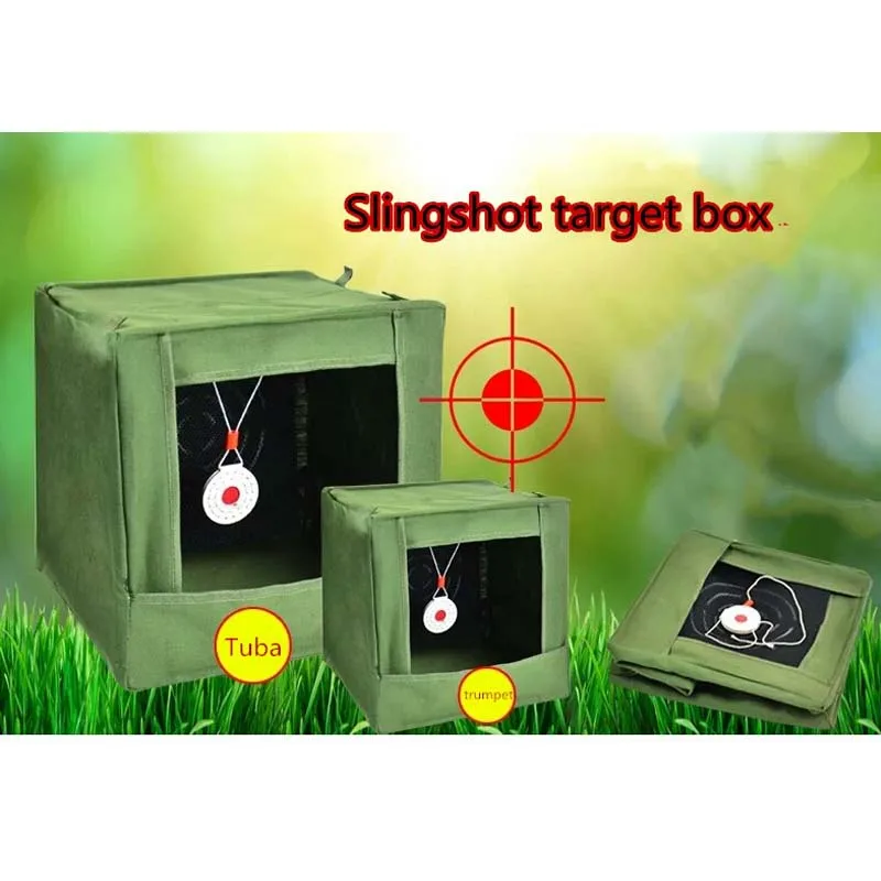 

High Quality Foldable Portable Army Green Slingshot Target Box Recycle Ammo Hunting Catapult Case Holder For Practice Target