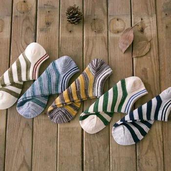 

ankle socks casual Polyester cotton elastic short for spring autumn summer Men Man Male Boy nice strip design wh