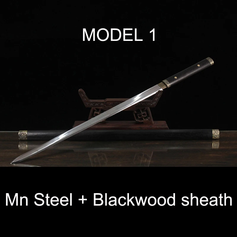 Brief Tang Sword Manganese steel T10 steel checkered iron Advanced arts and crafts Beautifully furnished furnishings feng shui - Color: Model 1