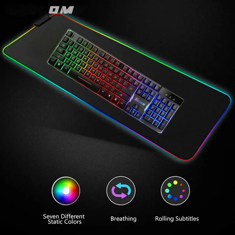 RGB 7 Красочный светящийся коврик для мыши игровой светодиодный осветительный Коврик Для Мыши для ПК ноутбук Настольный Ноутбук аксессуары