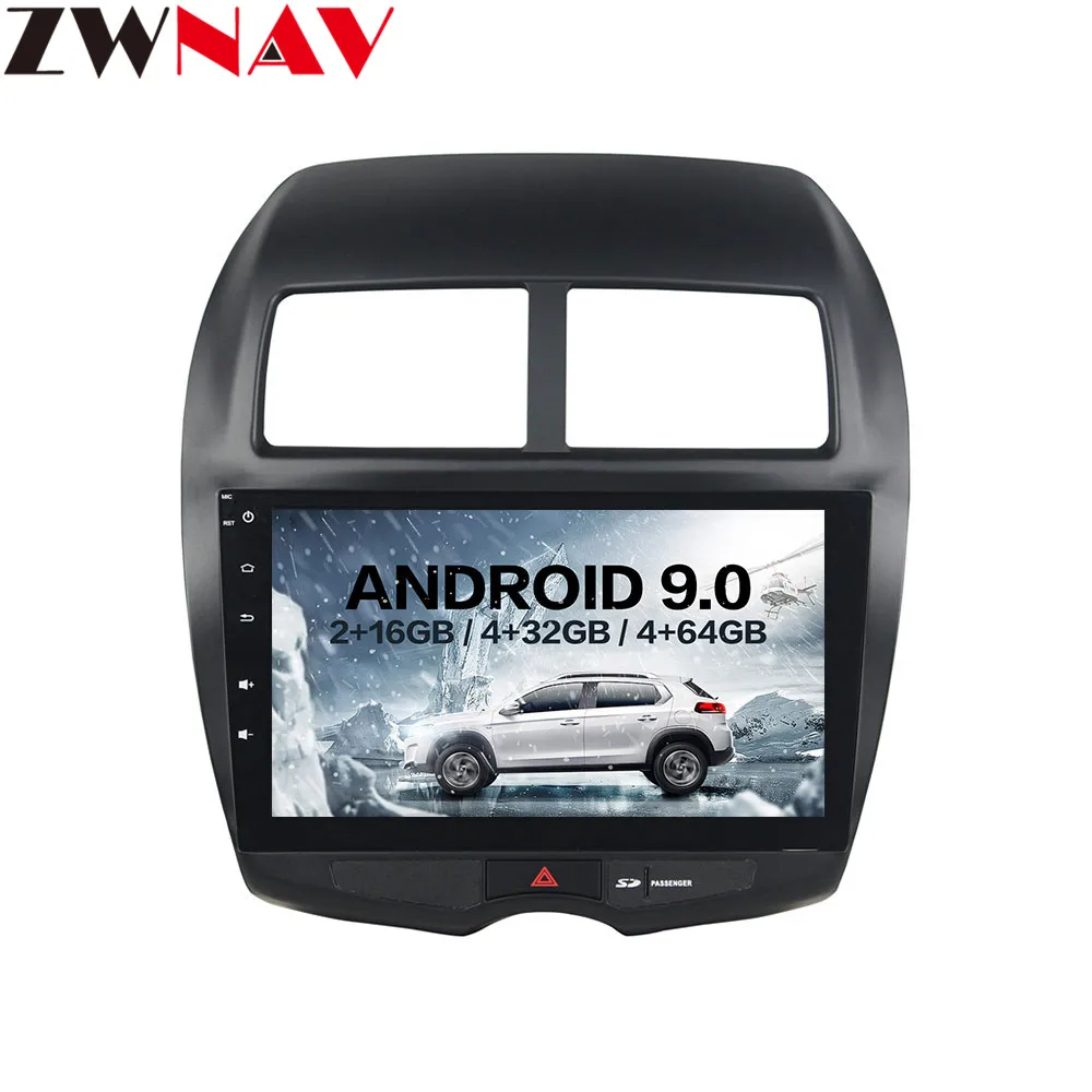 Discount 10.2” Android 9 4+64G DSP Car Player 2 din GPS Navigation For Mitsubishi ASX 2010-2012 Head Unit Multimedia Player Tape Recorder 1