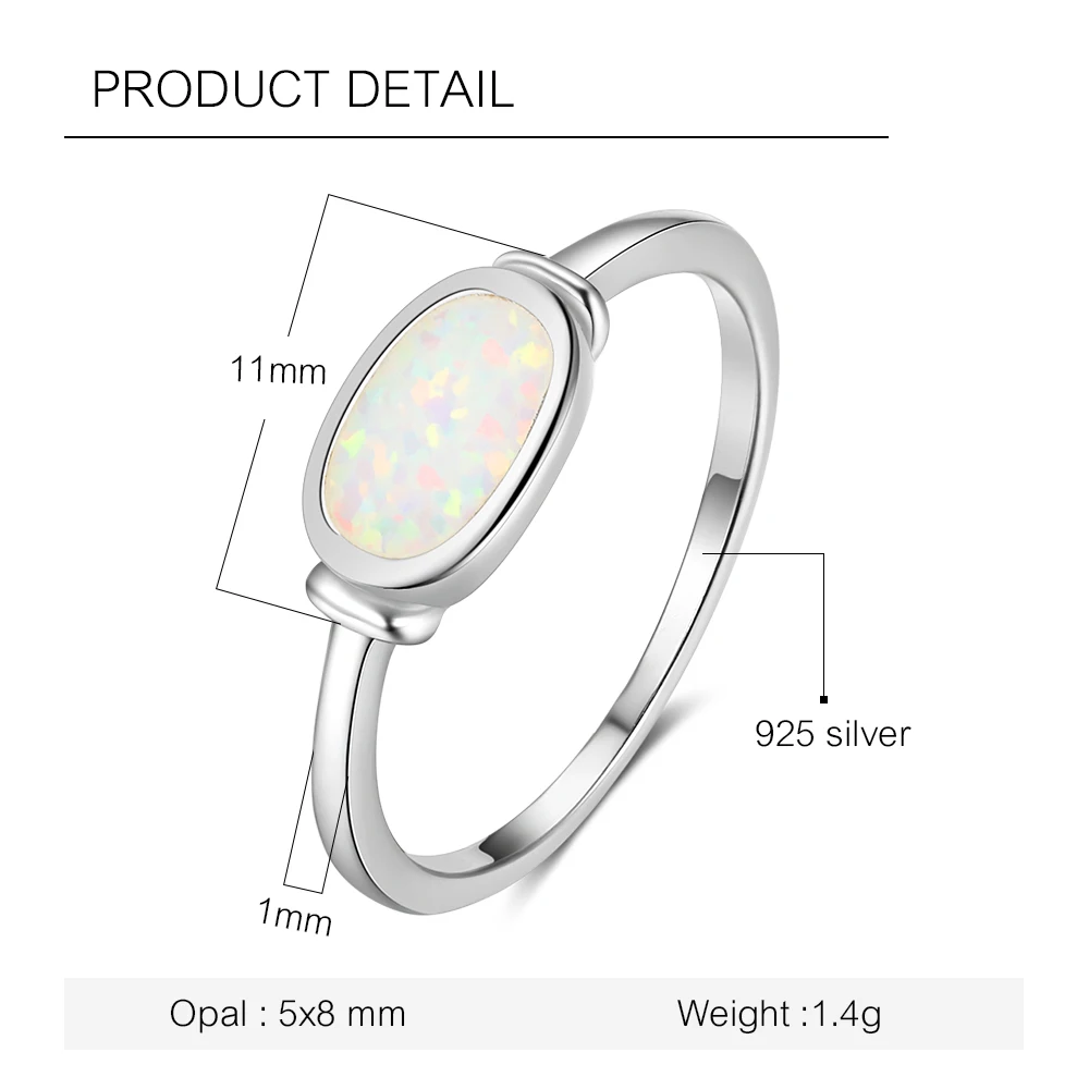Oval Shape Opal Stone Ring Soild 925 Sterling Silver Jewelry Party Accessorise Rings For Women (JewelOra RI103294)