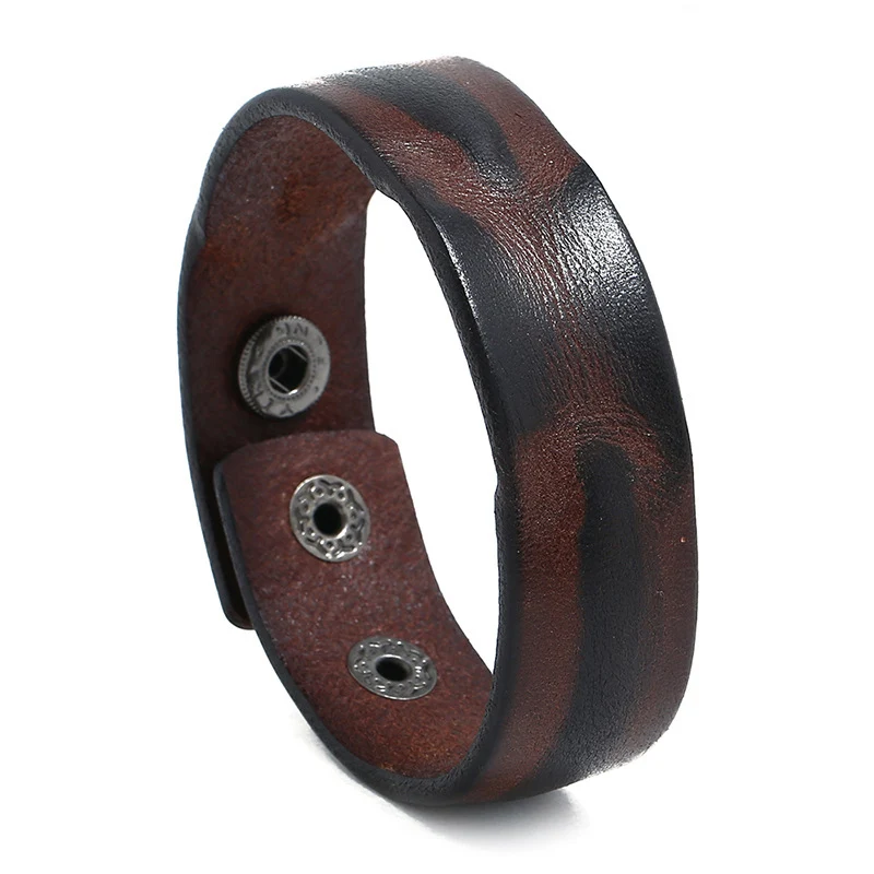 NIUYITID Bracelets & Bangles Mens Leather Bracelets 2018 Vintage Punk Male Rope Chain Wholesale Men Jewelry High Quality (1)