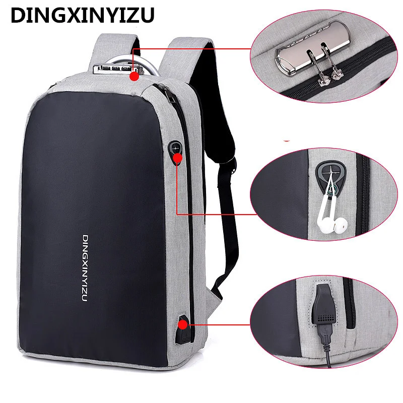 

USB Charge Anti Theft Backpack For 15.6 Inches Laptop Backpack Large Capacity Stundet Backpack Casual Style Bag Water Repellent
