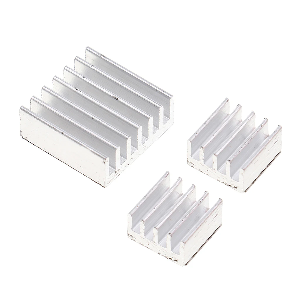 3Pcs Extruded Aluminum Heatsink For High Power LED IC Chip Cooler Radiator Heat Sink 14*14*5mm/ 8*8*5mm