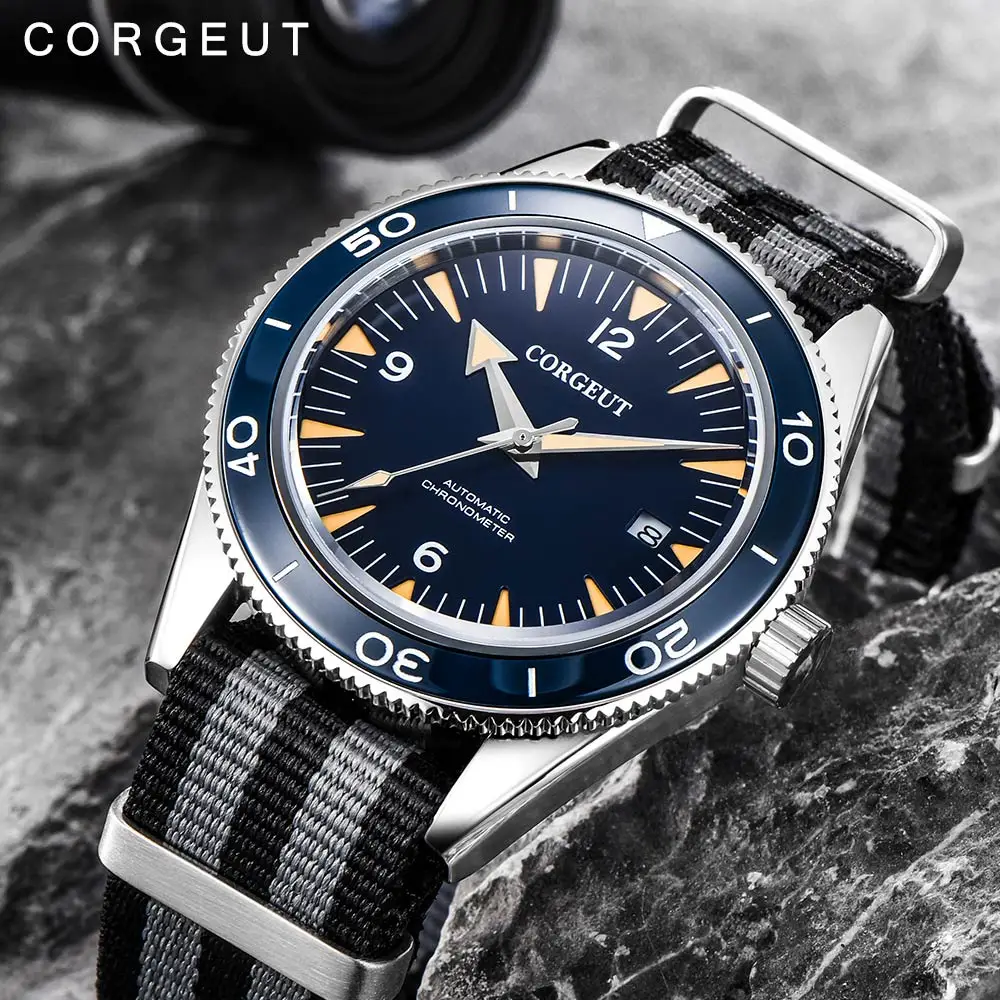Corgeut الفاخرة العلامة التجارية Seepferdchen العسكرية الميكانيكية ووتش الرجال التلقائي الرياضة تصميم ساعة جلدية الميكانيكية المعصم الساعات Corgeut الفاخرة العلامة التجارية Seepferdchen العسكرية الميكانيكية ووتش الرجال التلقائي الرياضة تصميم ساعة جلدية الميكانيكية المعصم الساعات