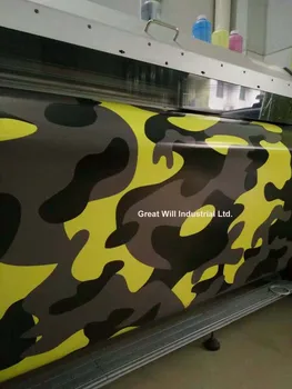 

Yellow Camo Vinyl Car Wrap Sticker Snow Camouflage Car Sticker Film with Air Free Truck Vehicle Covering 1.52x30m/Roll 5x98ft