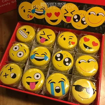 

Free Shipping!36pcs/box Smiling Face Tin Storage Box Round Jewelry Box Portable Sundrie Case Sewing Box Hot Mini Pill Case