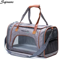 Sqinans Низкопрофильная Мягкая двусторонняя переносная сумка для кошек с флисовой кроваткой аксессуары для домашних животных для собак в автомобиле переноска для домашних животных