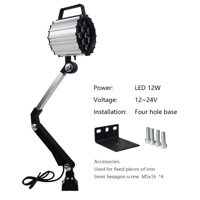 9W 12W Led CNC Machine Tool Work lamp 24v 220v Long Arm garage Lathe