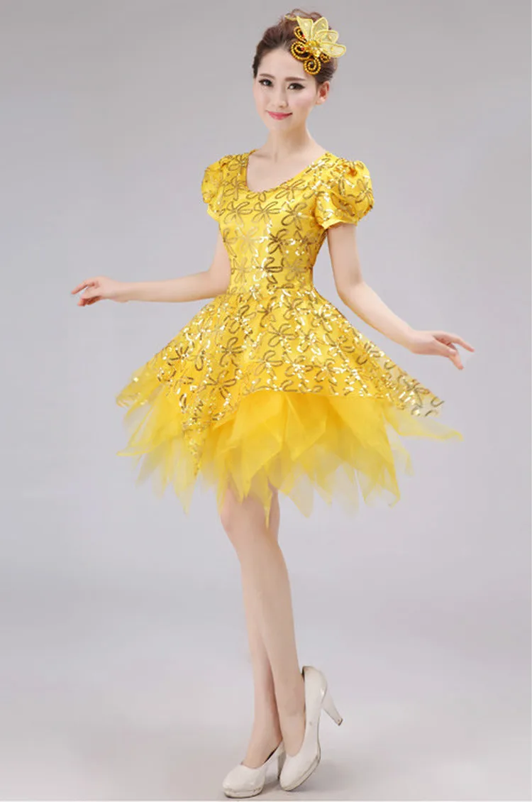 Взрослых Shaqun платье принцессы юбка расклешенная с пышными рукавами блесток во главе сцены одежда для выступлений костюмы