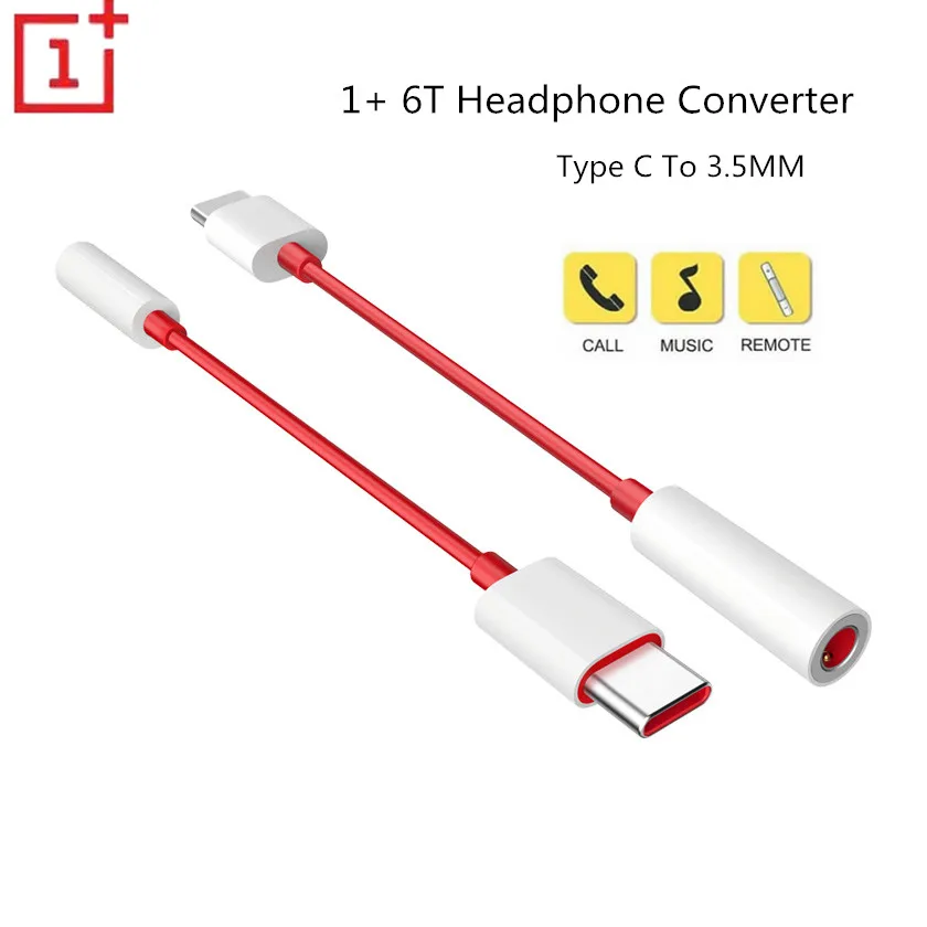 

Original Oneplus Earphone Jack Adapter Type-C To 3.5mm Headphone Converter Cable For One plus 1+6T Huawei P20 Pro Honor Note 10