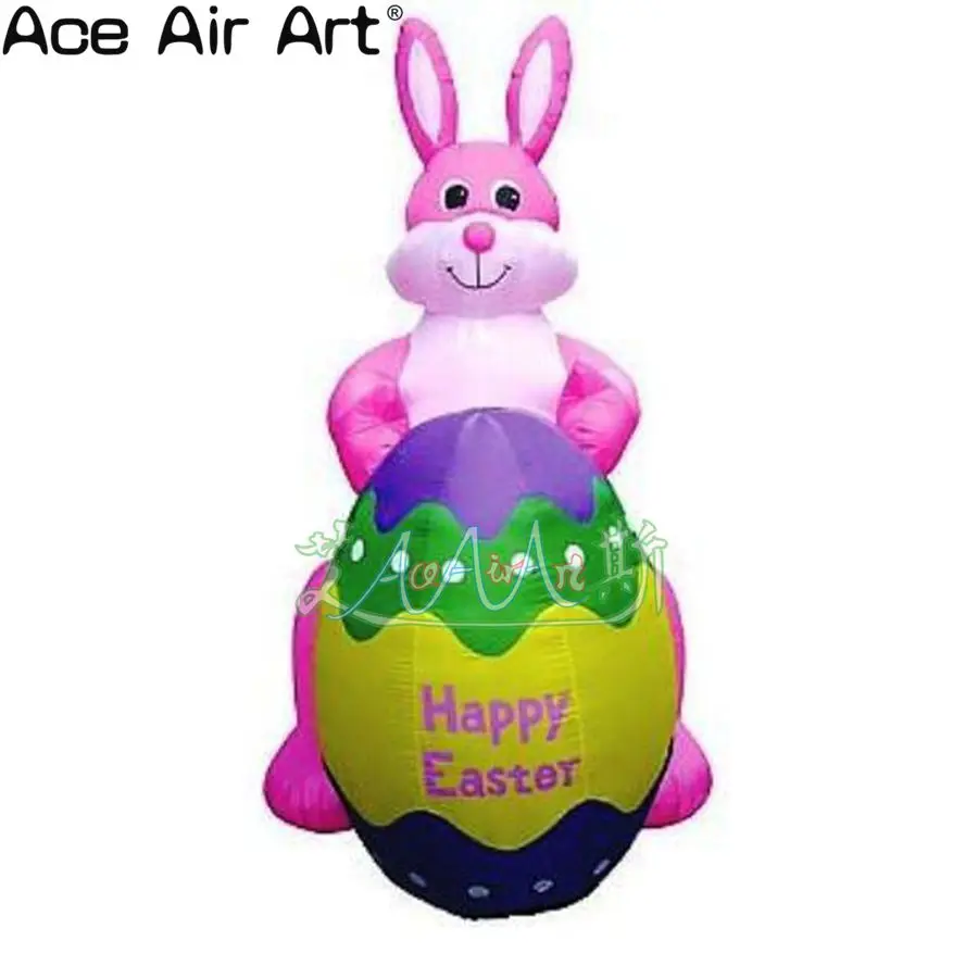hot selling Easter inflatable replica model ,3m H inflatable pink bunny