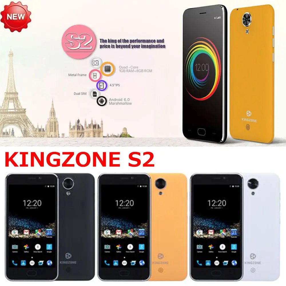 Новый kingzone s2 3 г wcdma смартфон android 6.0 mtk6580 quad core смартфон 8 гб ПЗУ 5mp смартфон жест gps 4,5 «ips мобильного телефона Новый kingzone s2 3 г wcdma смартфон android 6.0 mtk6580 quad core смартфон 8 гб ПЗУ 5mp смартфон жест gps 4,5 «ips мобильного телефона