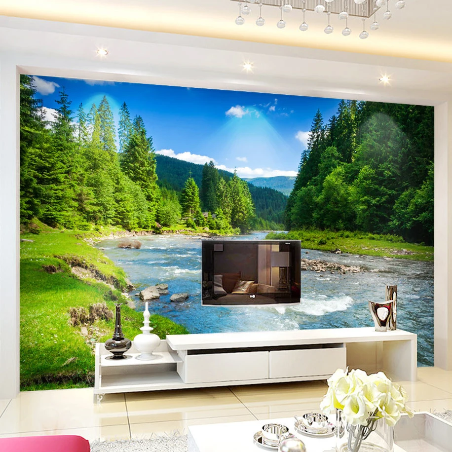 Papel de Parede Foto Personalizada 3d Natureza Paisagem Fotografia Plano de Fundo para Sala de Estar Quarto Decoração Mural de Parede Pinturas