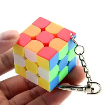 

HobbyLane Mini 3x3x3 Keychain Portable Magic Cube Stickerless Speed Cube Puzzle Educational Toy for Children Kids
