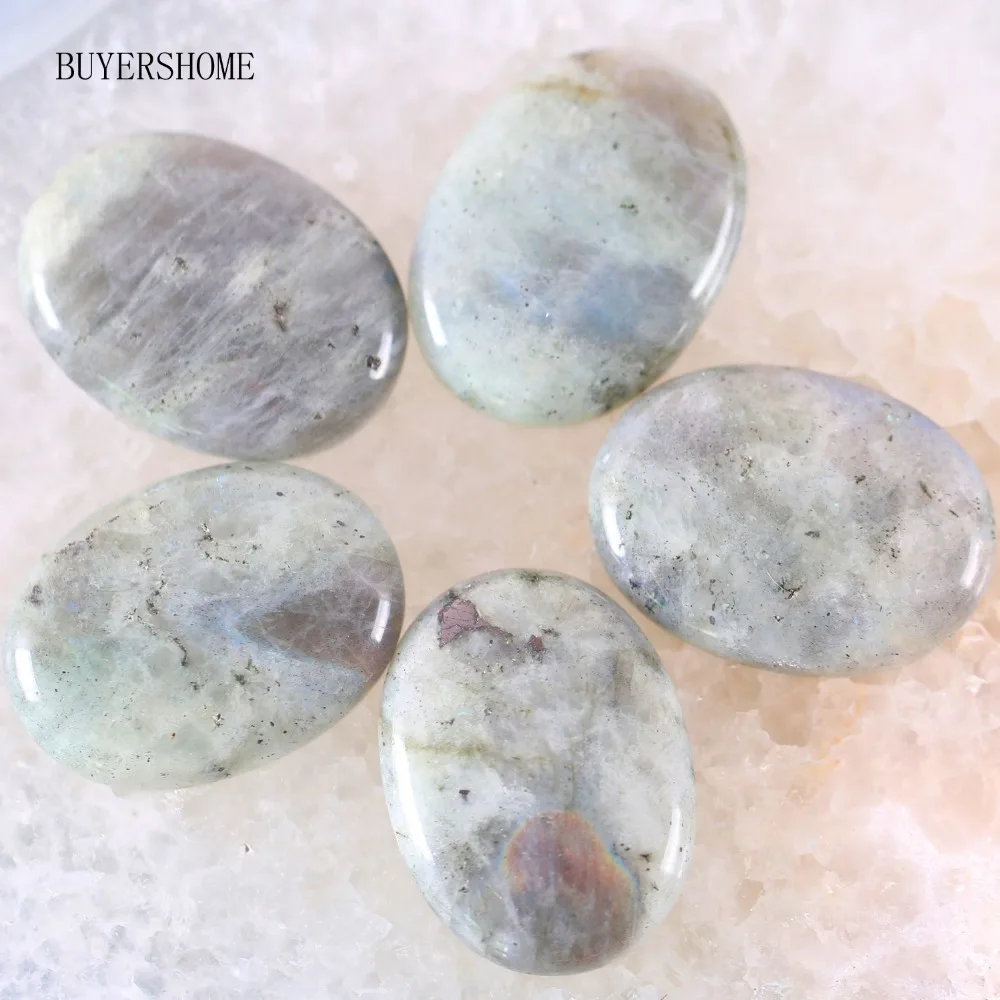 

Oval Bead Natural Silver Gray Moon Labradorite Stone Fot Necklace Pendant Earrings CAB Cabochon Free Shipping 1PCS K1692