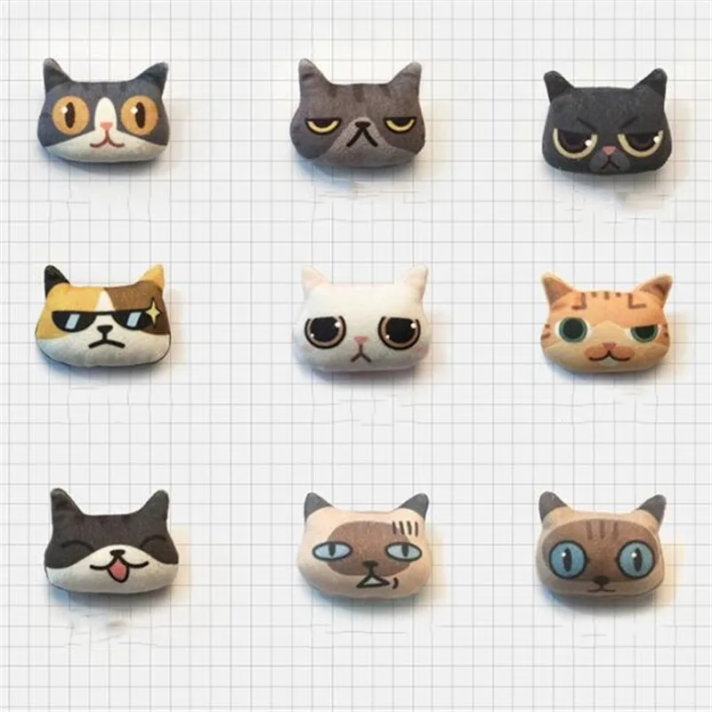 Cute Soft PP Cotton Plush Cartoon Cat Pet Brooches and Lapel Pin For School Girl Sweater Bag Uniform Accessories Gift | Украшения и