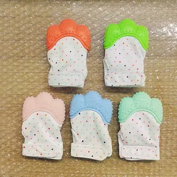 

1pc Baby Teether Glove Teething Silicone Chewable Nursing Beads Toy Pacifier Natural Thumb Sound Prevent Child Sucking Fingers