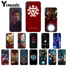Yinuoda Marvel Железный человек Старк черный мягкий чехол для телефона из ТПУ чехол для iPhone 6S 6plus 7plus 8 8Plus X Xs MAX 5 5S XR