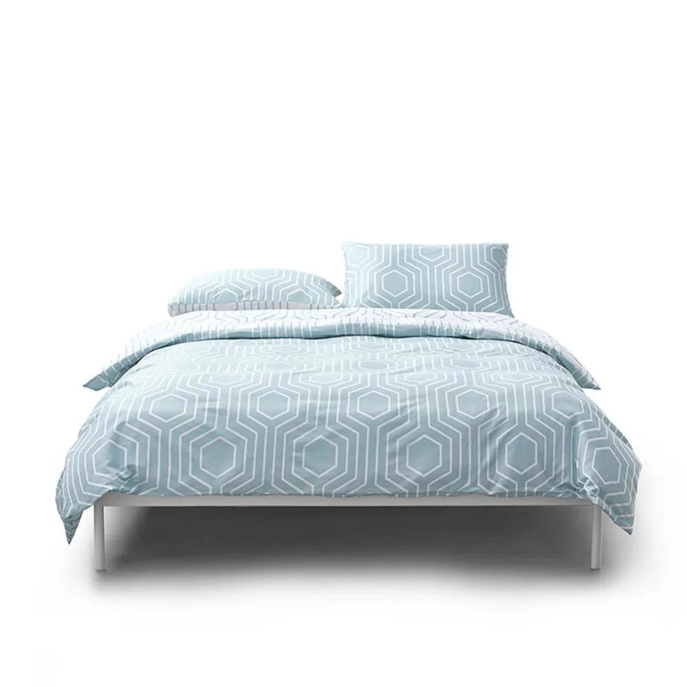 

2019 Green Grey Geometric Bedding Set Duvet Cover 3/4 pcs Twin Queen King Flat Sheet Soft Cotton Bedlinens Pillowcases
