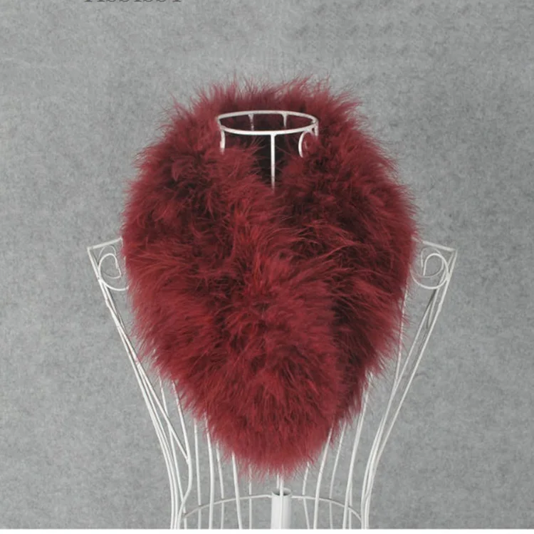 

2018 new arrive natural fur scarf women luxury brand real turkey fur collar feather fur genuine ostrich neck warmer stole winter
