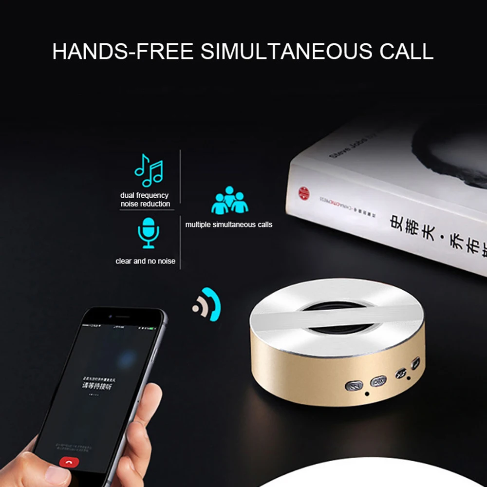 Wireless Bluetooth Speaker Mini Portable Metal Subwoofer Hifi Speaker Computer Blutooth Speaker With TF Mic For Mp3 Iphone